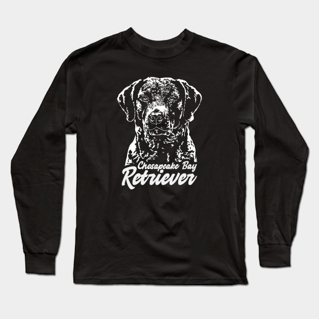 Chesapeake Bay Retriever Dog Portrait Long Sleeve T-Shirt by wilsigns